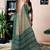 Green and beige linen zari screen printed, with pocket ceremony, party and festive ready to wear saree with blouse