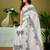 White and black linen zari screen printed casual and work ready to wear saree with blouse