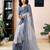 Grey and white linen zari screen printed pocket work ceremony, party and festive ready to wear saree with blouse