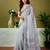Grey and white linen zari screen printed casual and work ready to wear saree with blouse