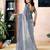 Grey and white linen zari screen printed pocket work ceremony, party and festive ready to wear saree with blouse