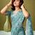 Blue linen zari screen printed casual and work ready to wear saree with blouse