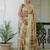 Green silk zari screen printed woven floral print striped woven party and festive ready to wear saree with blouse