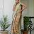 Green silk zari screen printed woven floral print striped woven party and festive ready to wear saree with blouse