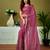 Pink linen zari screen printed casual and work ready to wear saree with blouse