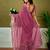 Pink linen zari screen printed casual and work ready to wear saree with blouse