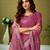 Pink linen zari screen printed casual and work ready to wear saree with blouse