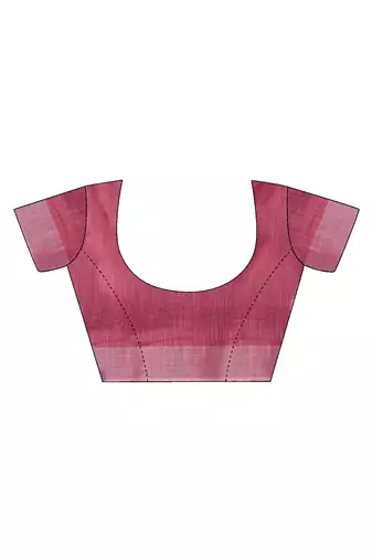 pre draped pink linen zari screen printed casual and work saree