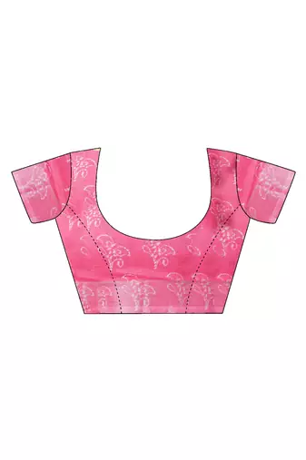 ready to wear blue and pink linen zari screen printed casual and work saree
