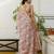 Multicolor screen printed woven floral print striped woven zari work party ready to wear saree with blouse