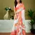 ready to wear white and orange linen zari screen printed casual and work saree with blouse