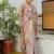 Multicolor screen printed woven floral print striped woven zari work party ready to wear saree with blouse