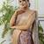 Multicolor screen printed woven floral print striped woven zari work party ready to wear saree with blouse