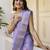 Purple silk screen printed woven zari work ceremony, party and festive ready to wear saree with blouse