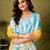 Yellow and blue linen zari screen printed casual and work ready to wear saree with blouse