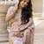 Off-white and mauve screen printed woven zari work ceremony, party and festive ready to wear saree with blouse