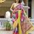 Multicolor silk zari screen printed woven ceremony, party and festive ready to wear saree with blouse