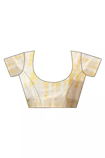 ready to wear yellow linen zari screen printed casual and work saree