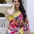 Multicolor silk zari screen printed woven ceremony, party and festive ready to wear saree with blouse