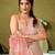 Multicolor and pink linen zari screen printed zari work ceremony and festival ready to wear saree with blouse