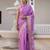 Purple silk zari screen printed woven bandhani ceremony, party and festive ready to wear saree with blouse