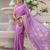 Purple silk zari screen printed woven bandhani ceremony, party and festive ready to wear saree with blouse