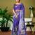 Purple linen zari screen printed zari work ceremony and festival ready to wear saree with blouse