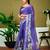 Purple linen zari screen printed zari work ceremony and festival ready to wear saree with blouse