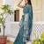 Green silk zari screen printed woven bandhani ceremony, party and festive ready to wear saree with blouse