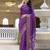 Purple silk zari screen printed woven bandhani zari work party and festive ready to wear saree with blouse