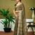 Green linen zari screen printed zari work ceremony and festival ready to wear saree with blouse