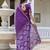 Purple silk zari screen printed woven bandhani zari work party and festive ready to wear saree with blouse