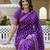 Purple silk zari screen printed woven bandhani zari work party and festive ready to wear saree with blouse