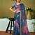Multicolor and blue linen zari screen printed zari work ceremony and festival ready to wear saree with blouse