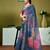 Multicolor and blue linen zari screen printed zari work ceremony and festival ready to wear saree with blouse
