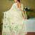 Multicolor and cream linen zari screen printed zari work ceremony and festival ready to wear saree with blouse