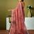 Brown linen zari screen printed zari work ceremony and festival ready to wear saree with blouse
