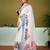 Multicolor and off-white linen zari screen printed zari work ceremony and festival ready to wear saree with blouse