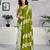 Green pure cotton screen printed casual, work and festival ready to wear saree with blouse