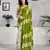 ready to wear green pure cotton screen printed casual, work and festival saree with blouse