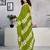 Green pure cotton screen printed casual, work and festival ready to wear saree with blouse
