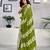 Green pure cotton screen printed casual, work and festival ready to wear saree with blouse