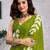 Green pure cotton screen printed casual, work and festival ready to wear saree with blouse
