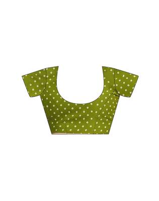 pre-stitched green pure cotton screen printed casual, work and festival saree 5