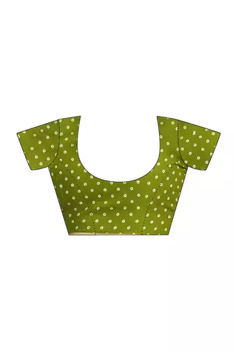 pre-stitched green pure cotton screen printed casual, work and festival saree