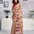 Beige pure cotton screen printed casual, work and festival ready to wear saree with blouse