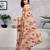 Beige pure cotton screen printed casual, work and festival ready to wear saree with blouse