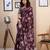 Purple pure cotton screen printed pocket casual, work and festival ready to wear saree with blouse