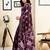 Purple pure cotton screen printed pocket casual, work and festival ready to wear saree with blouse