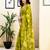 Green and off-white pure cotton screen printed pocket casual, work and festival ready to wear saree with blouse